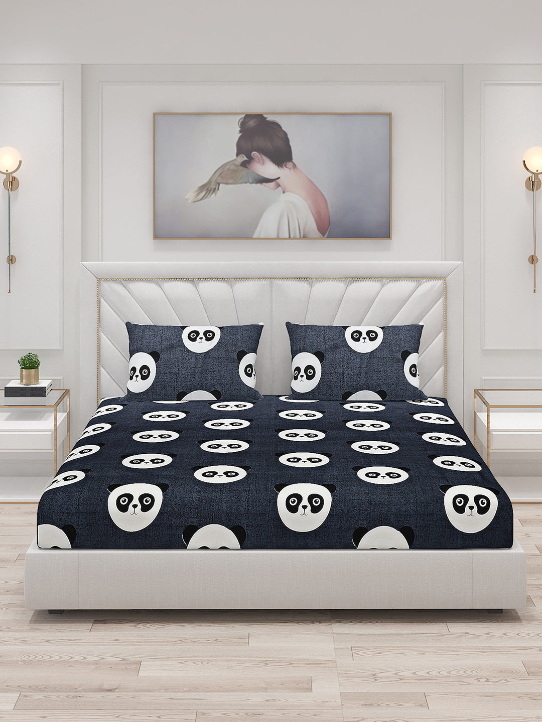 120 GSM Polyester Double Bed Bedsheet with 2 Pillow Covers - Updated