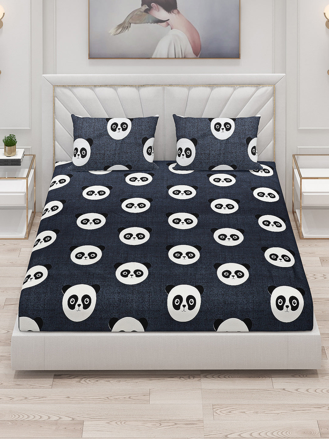 120 GSM Polyester Double Bed Bedsheet with 2 Pillow Covers - Updated