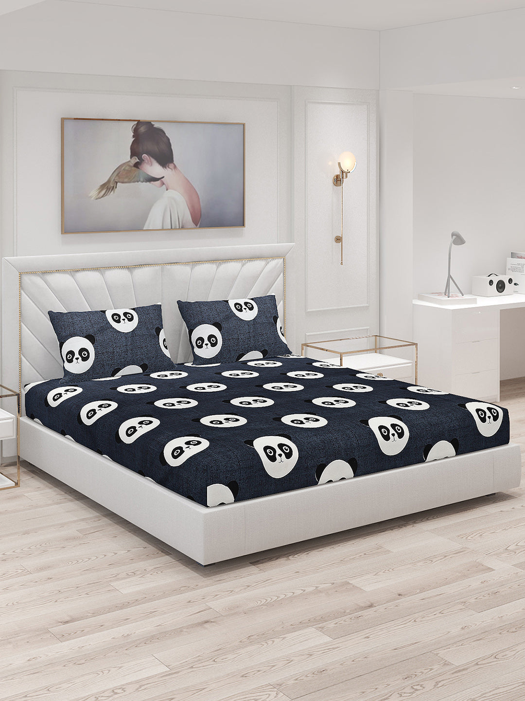 120 GSM Polyester Double Bed Bedsheet with 2 Pillow Covers - Updated