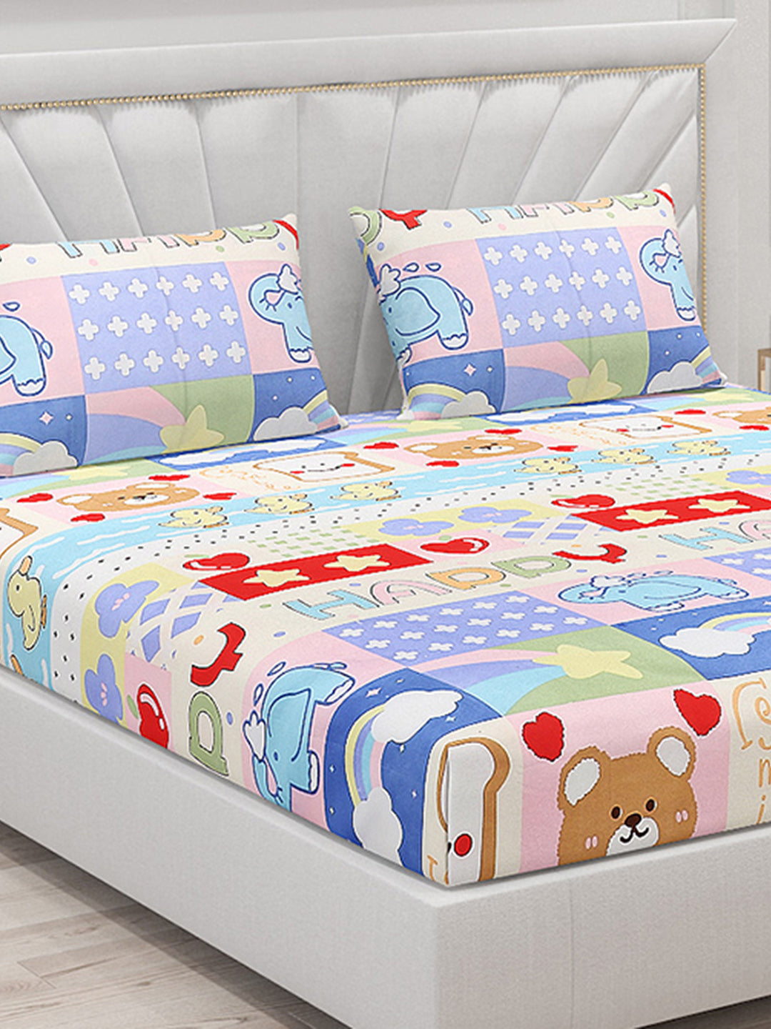 120 GSM Polyester Double Bed Bedsheet with 2 Pillow Covers - Updated - Updated - Updated