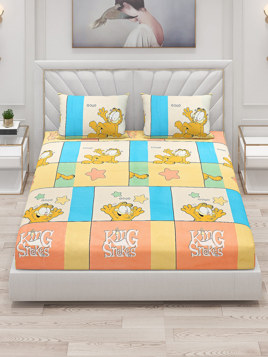 120 GSM Polyester Double Bed Bedsheet with 2 Pillow Covers - Updated - Updated - Updated