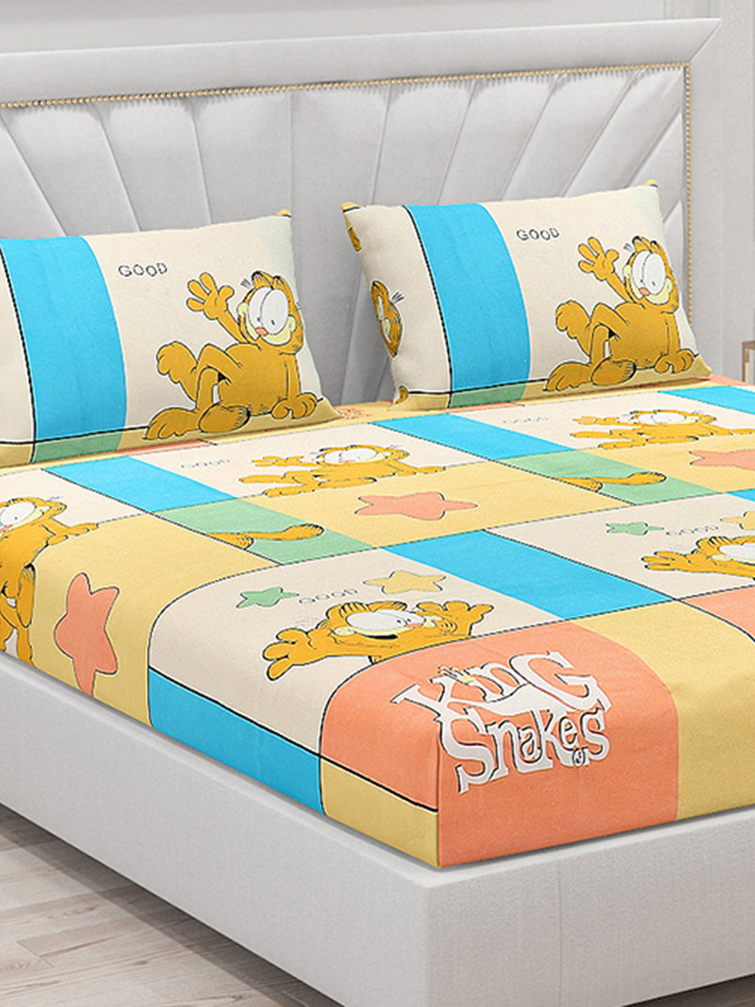 120 GSM Polyester Double Bed Bedsheet with 2 Pillow Covers - Updated - Updated - Updated