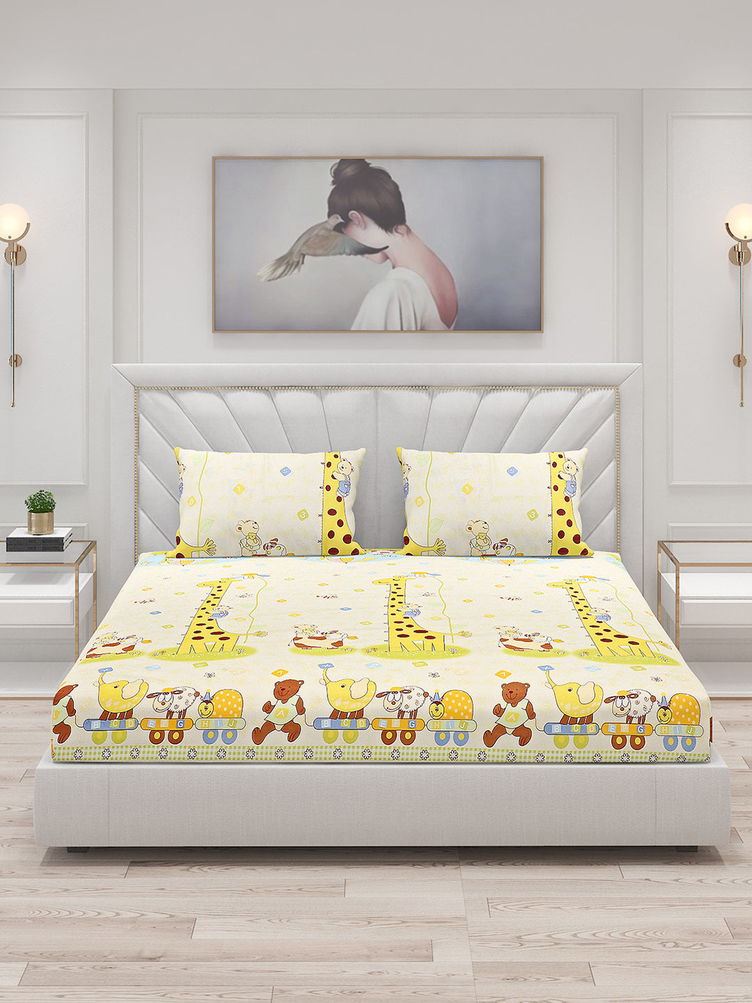 120 GSM Polyester Double Bed Bedsheet with 2 Pillow Covers - Updated - Updated