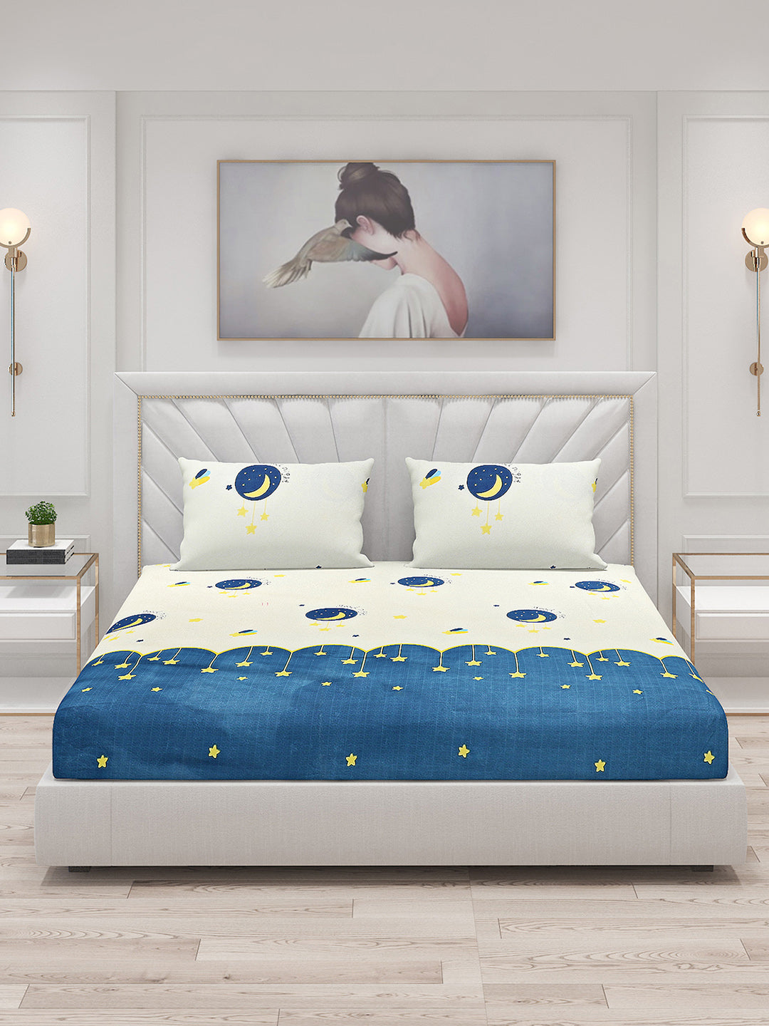 120 GSM Polyester Double Bed Bedsheet with 2 Pillow Covers - Updated - Updated - Updated