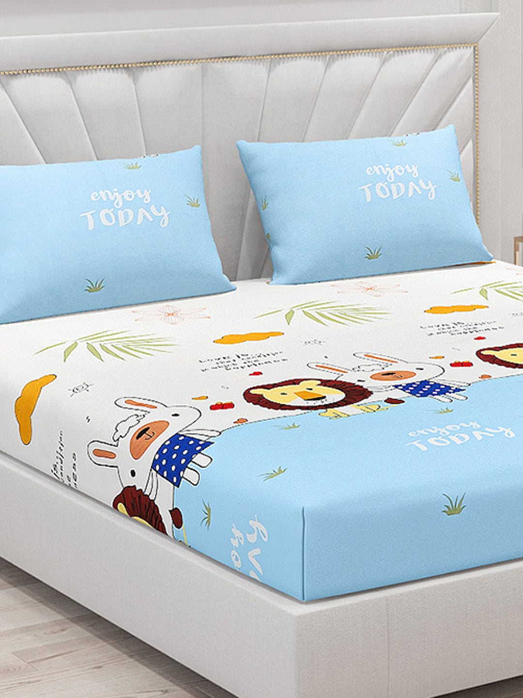 120 GSM Polyester Double Bed Bedsheet with 2 Pillow Covers - Updated - Updated - Updated