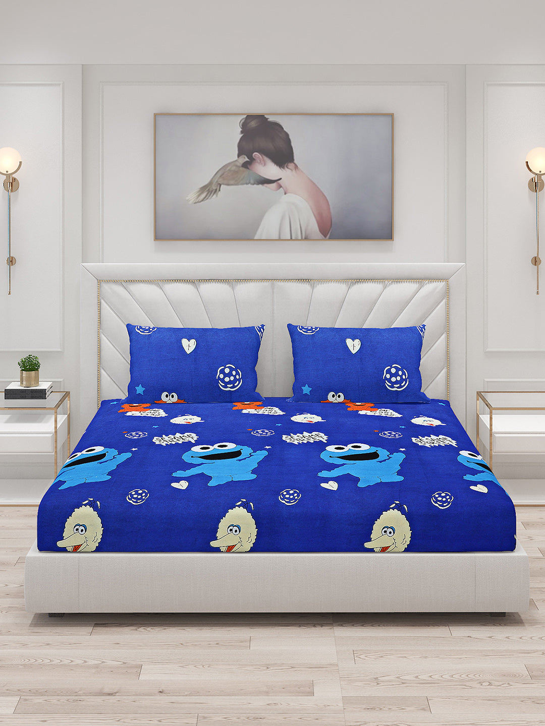 120 GSM Polyester Double Bed Bedsheet with 2 Pillow Covers - Updated - Updated