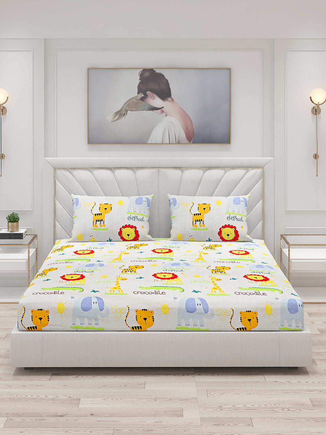 120 GSM Polyester Double Bed Bedsheet with 2 Pillow Covers - Updated - Updated