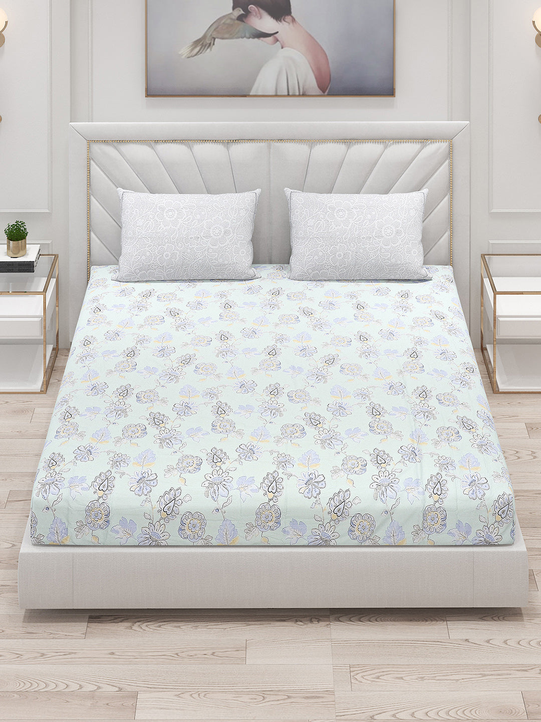 200 TC Cotton Double Bed Bedsheet with 2 Pillow Covers