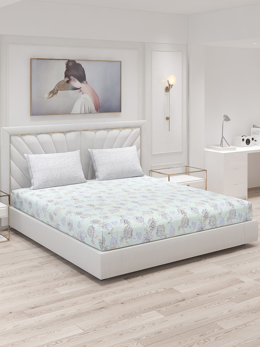 200 TC Cotton Double Bed Bedsheet with 2 Pillow Covers