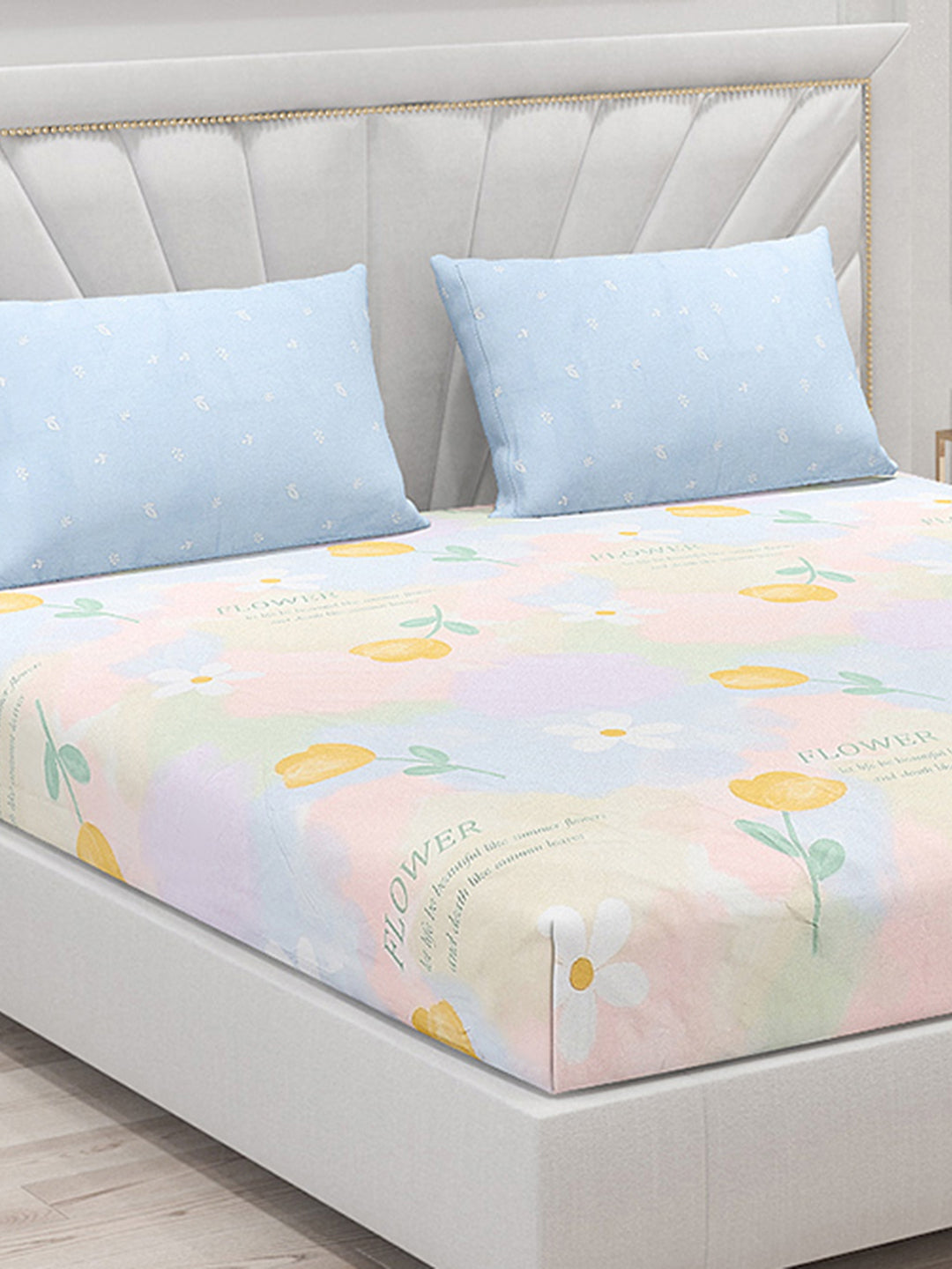 200 TC Cotton Double Bed Bedsheet with 2 Pillow Covers
