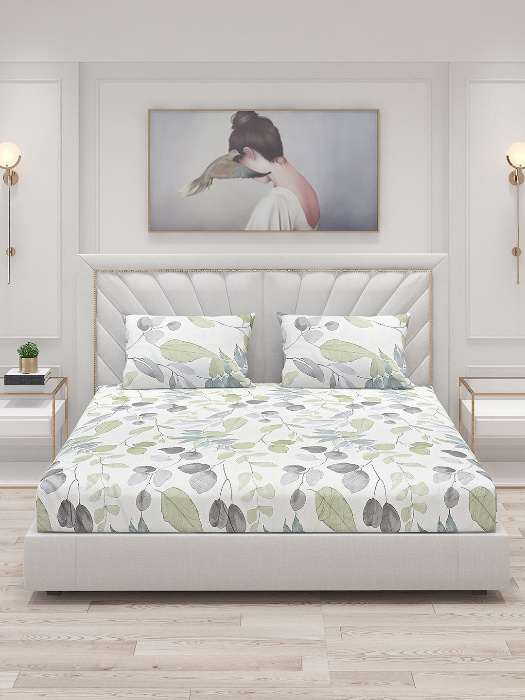 200 TC Cotton Double Bed Bedsheet with 2 Pillow Covers