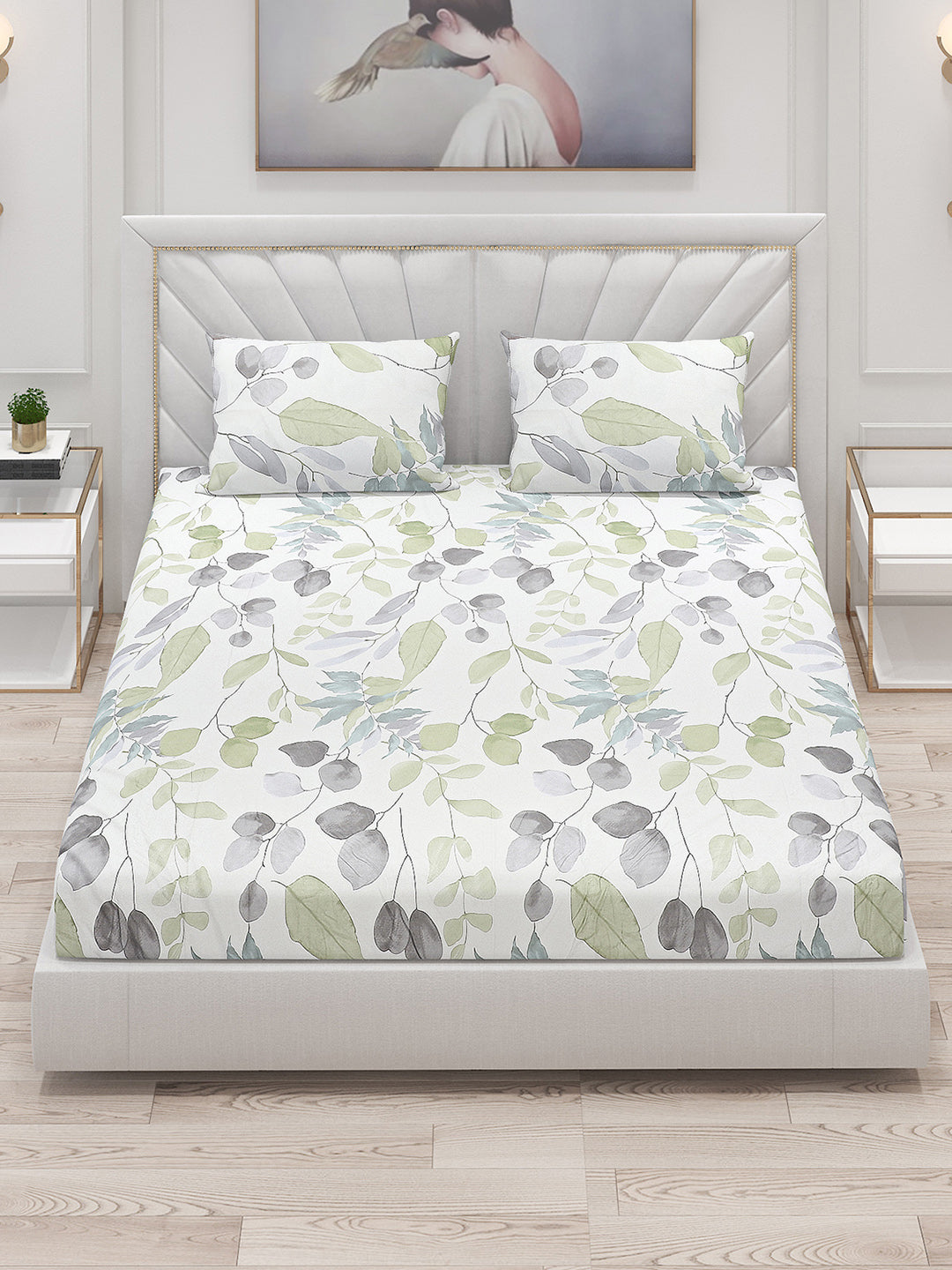 200 TC Cotton Double Bed Bedsheet with 2 Pillow Covers