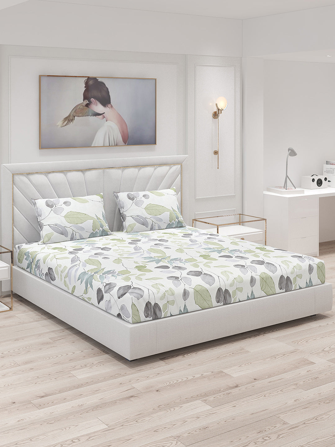 200 TC Cotton Double Bed Bedsheet with 2 Pillow Covers