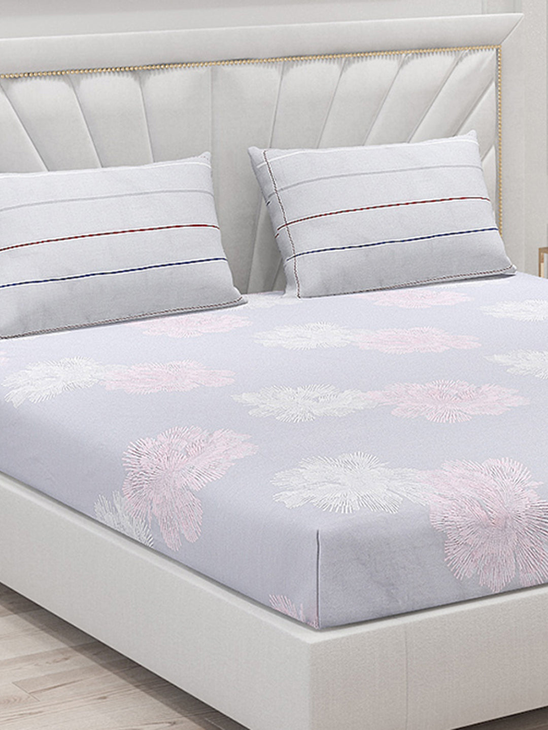 200 TC Cotton Double Bed Bedsheet with 2 Pillow Covers