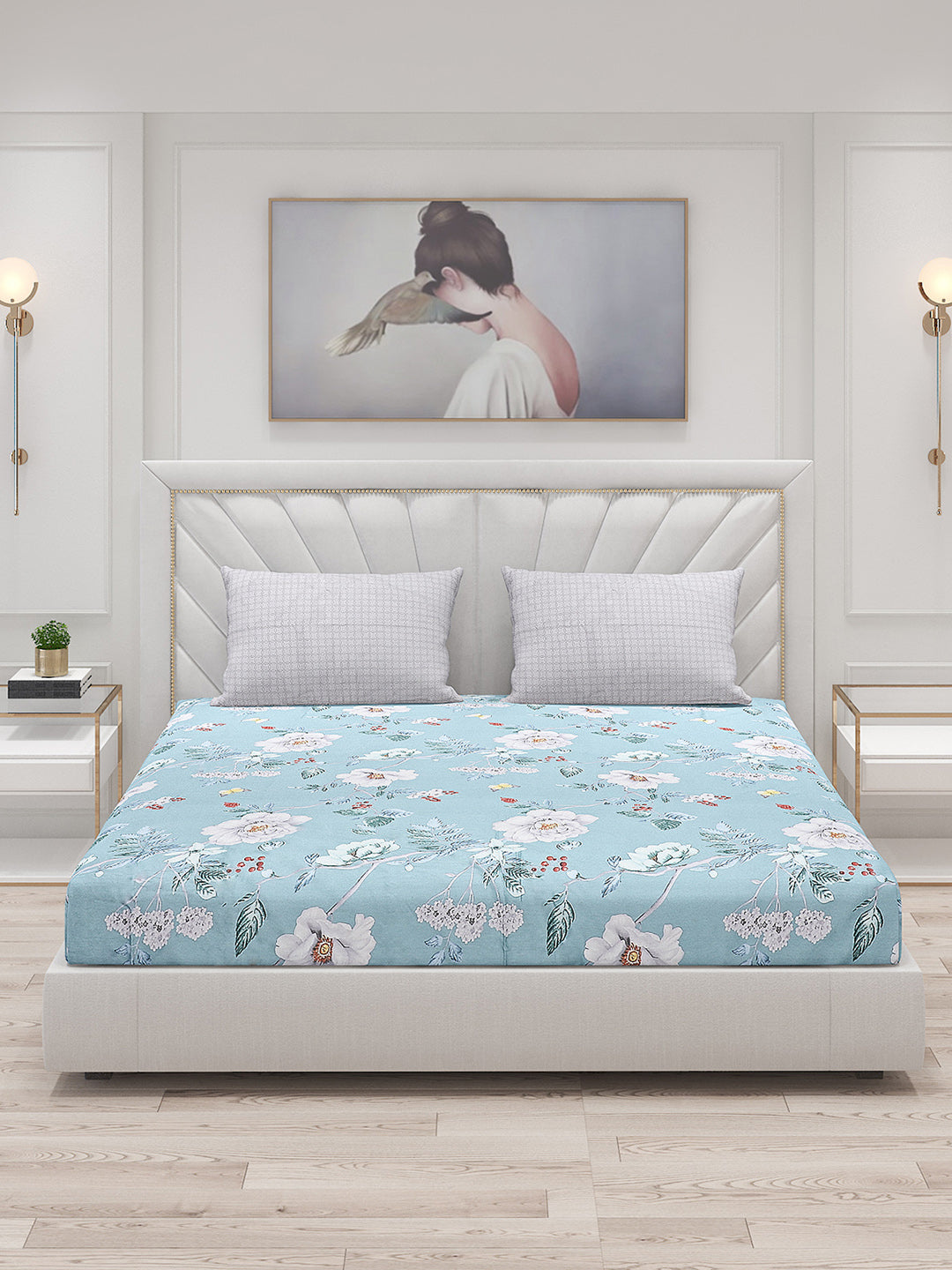 200 TC Cotton Double Bed Bedsheet with 2 Pillow Covers