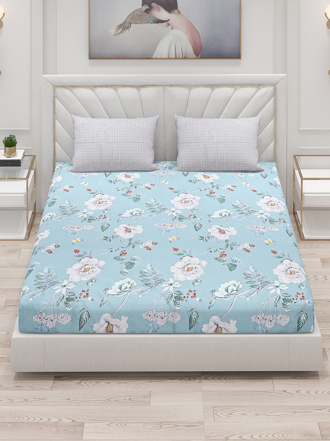 200 TC Cotton Double Bed Bedsheet with 2 Pillow Covers