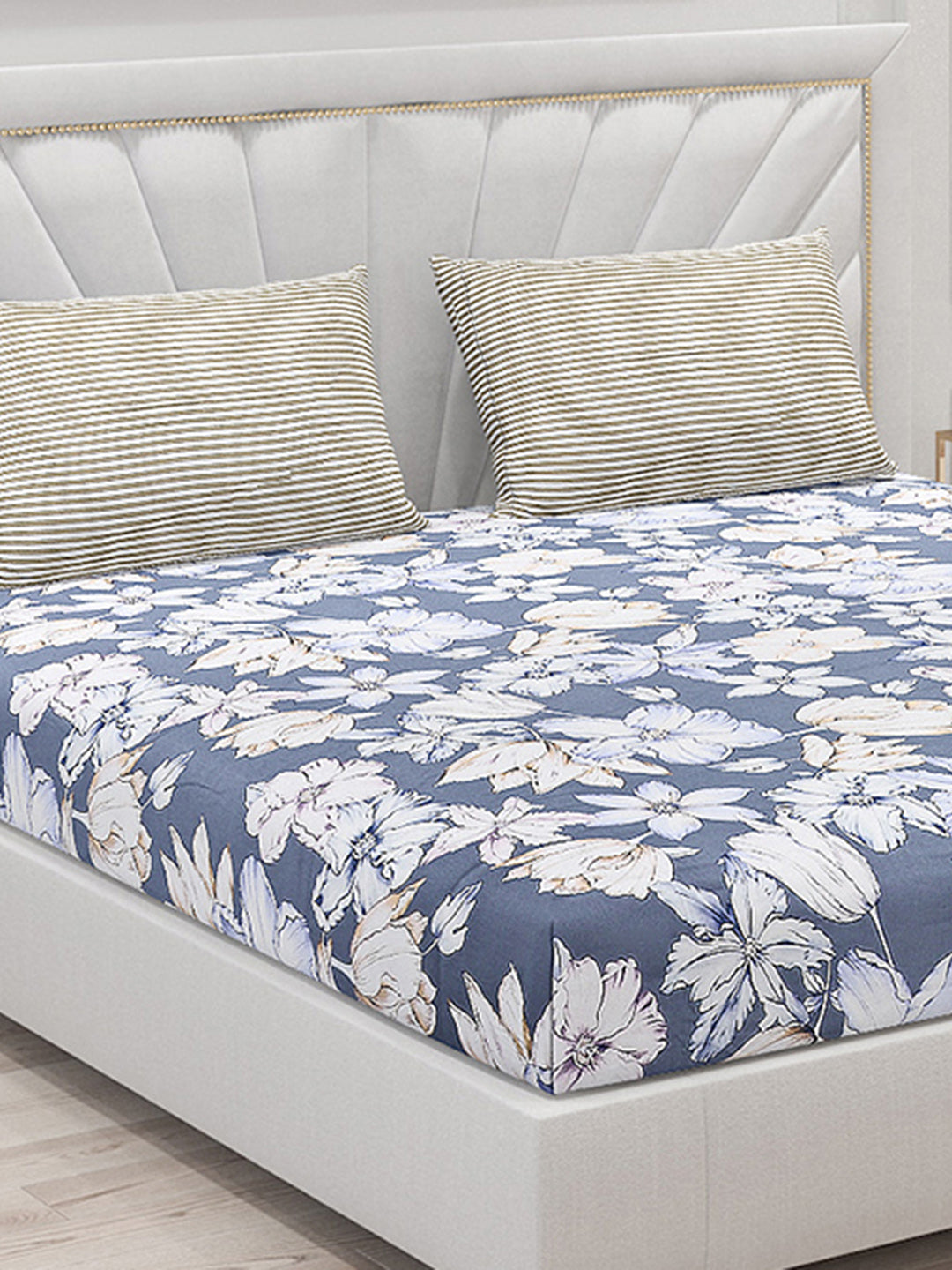 200 TC Cotton Double Bed Bedsheet with 2 Pillow Covers