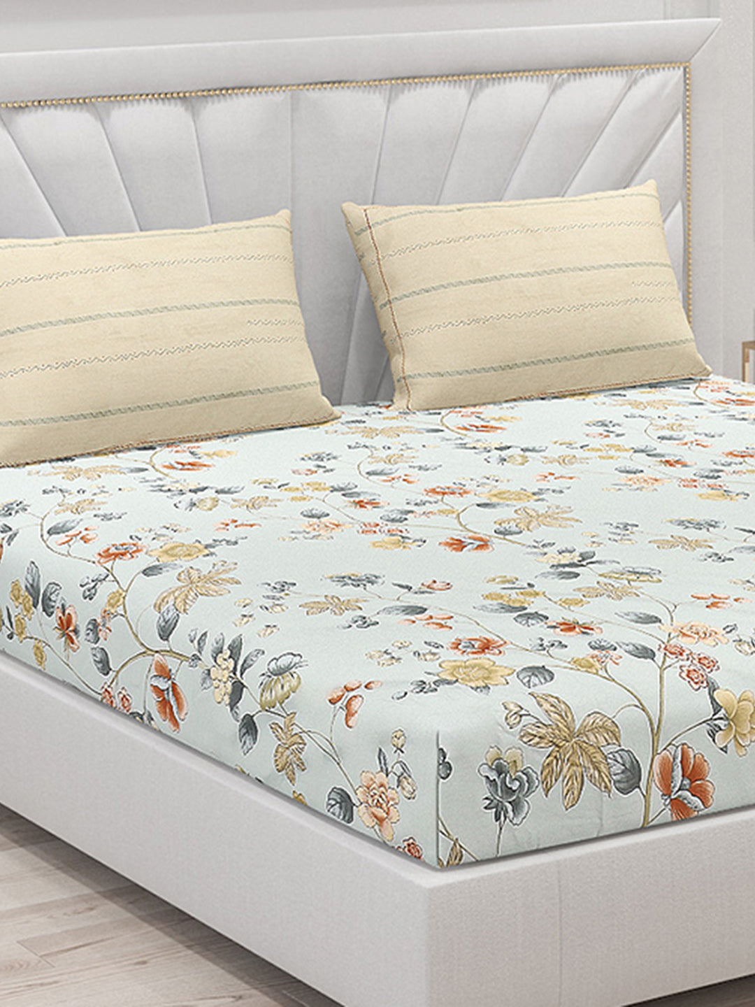 200 TC Cotton Double Bed Bedsheet with 2 Pillow Covers
