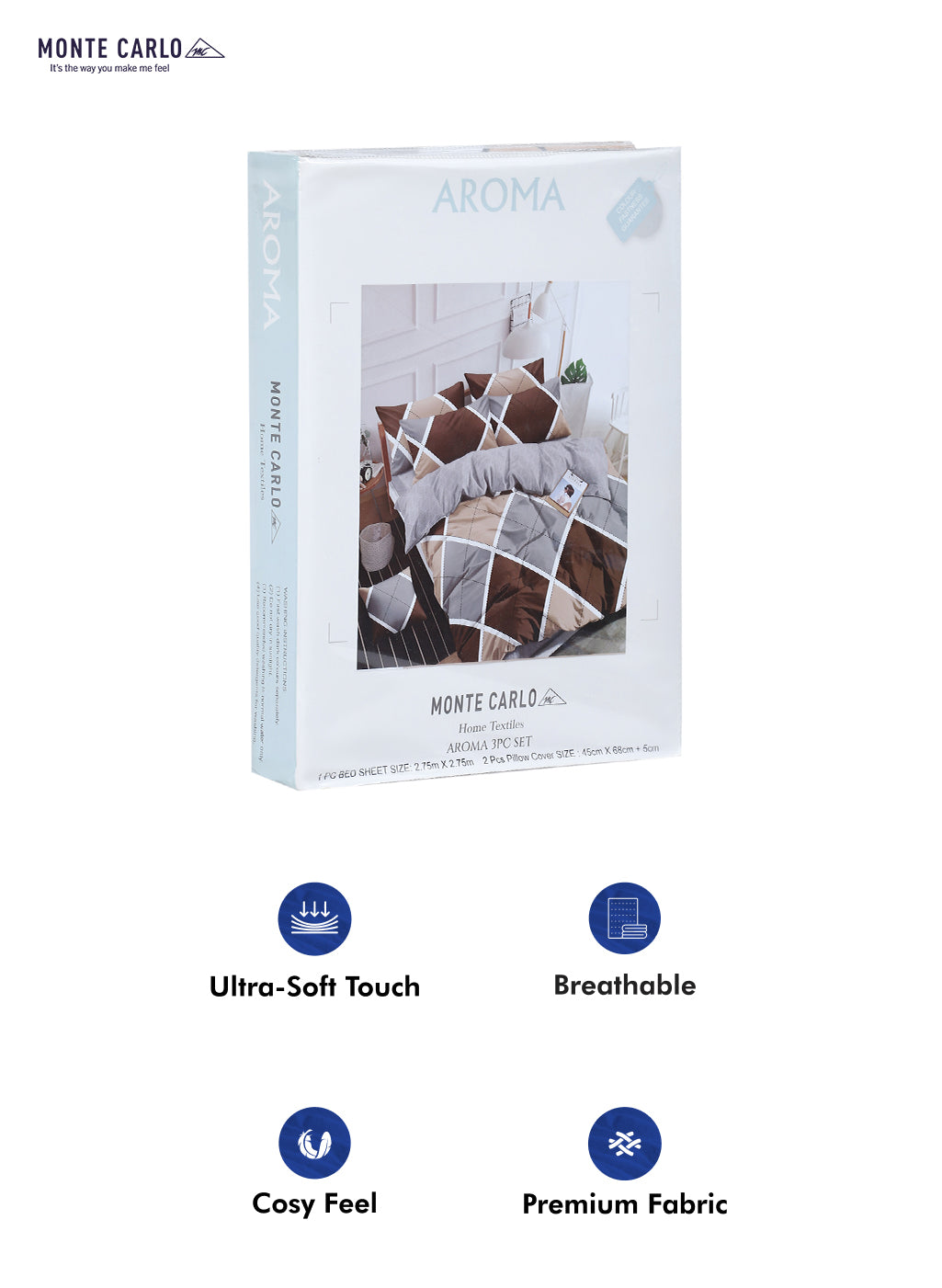 130 GSM Polyester Double Bed Bedsheet with 2 Pillow Covers