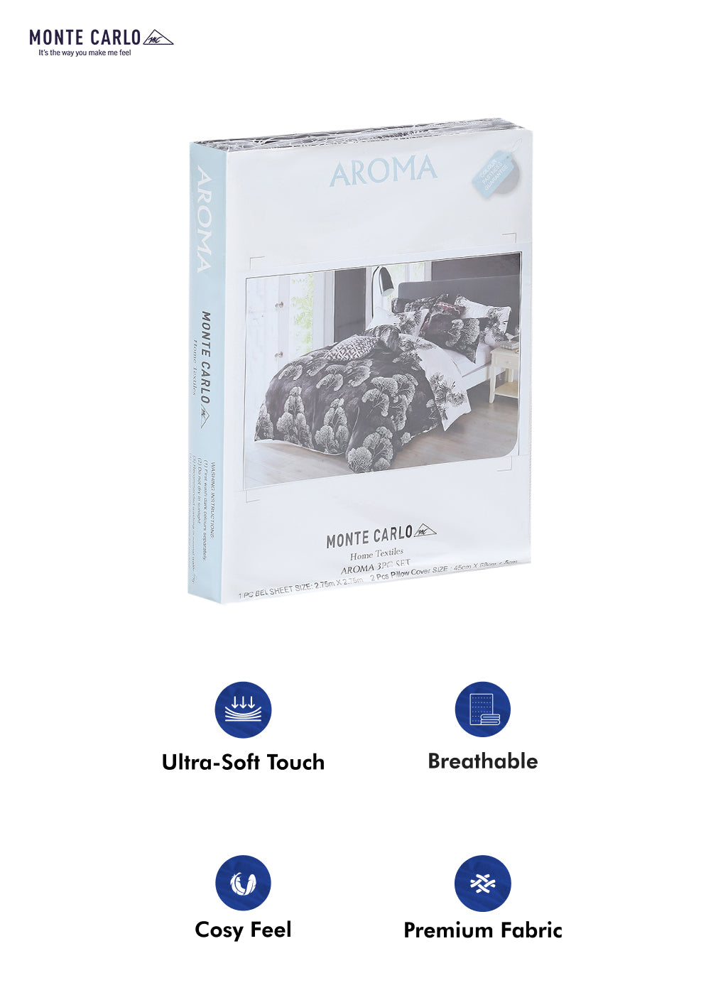 130 GSM Polyester Double Bed Bedsheet with 2 Pillow Covers