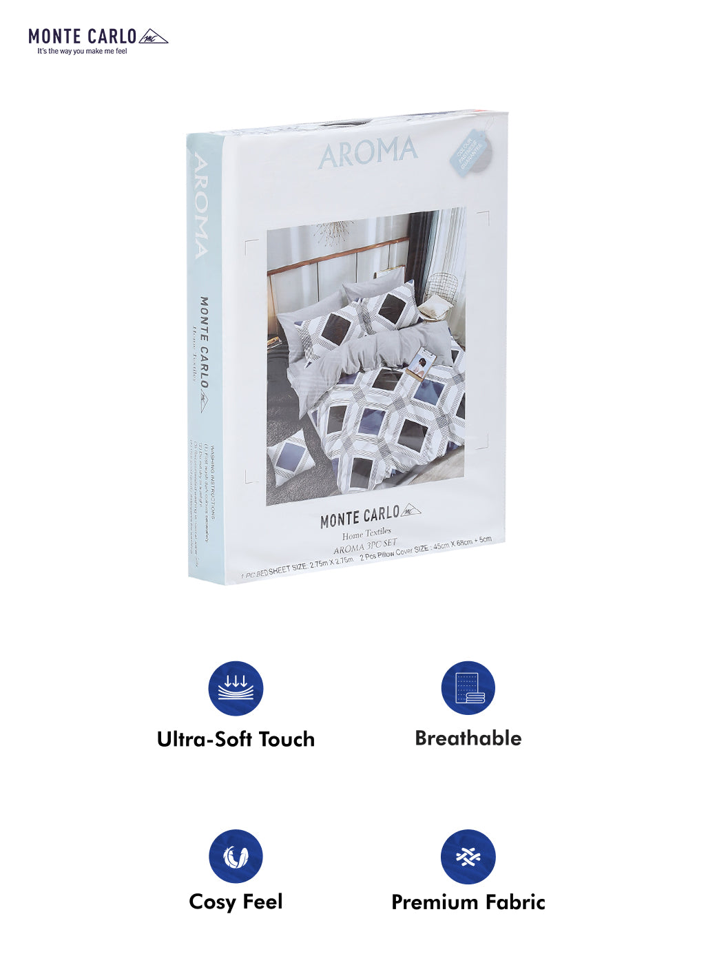 130 GSM Polyester Double Bed Bedsheet with 2 Pillow Covers