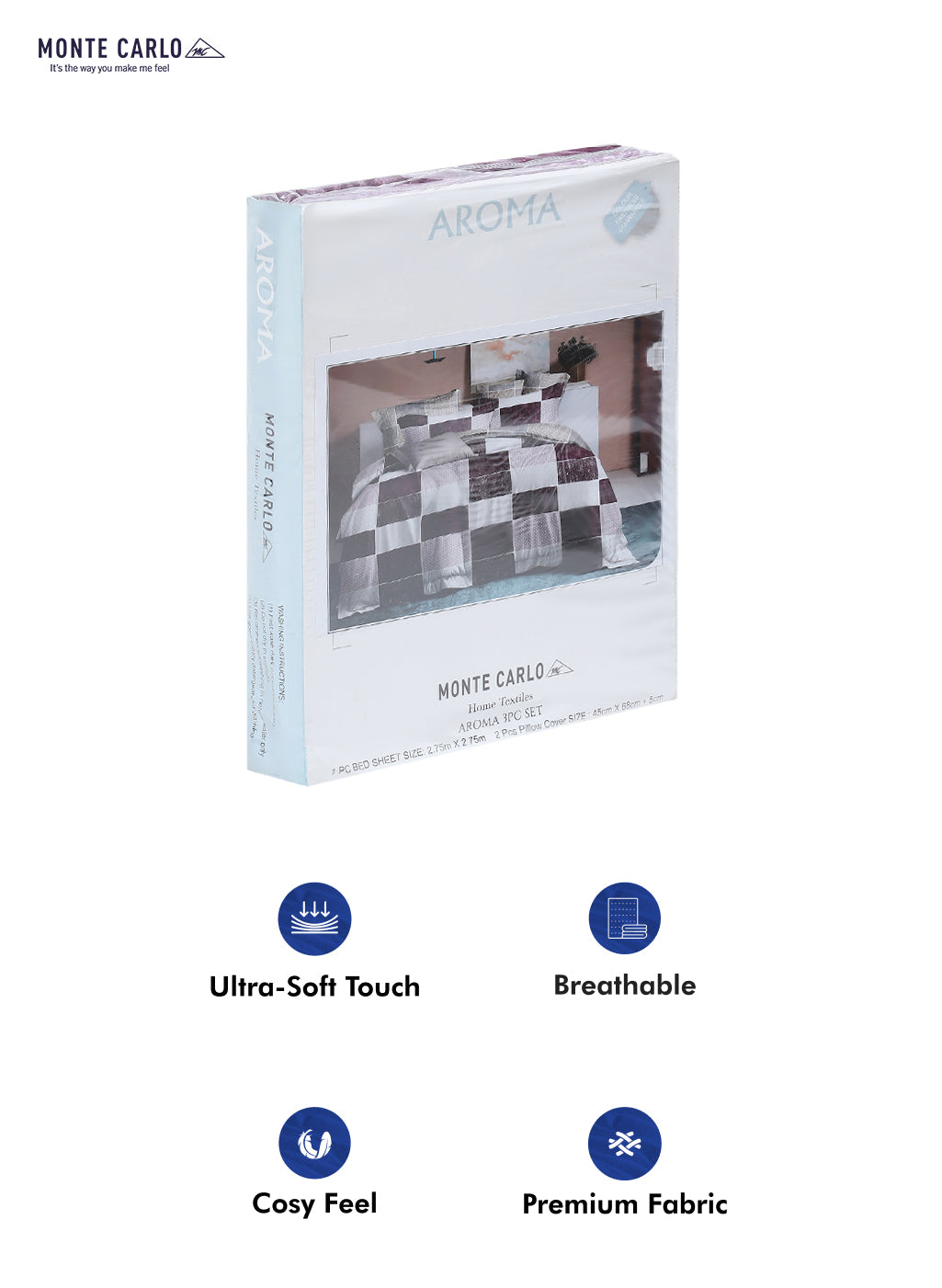 130 GSM Polyester Double Bed Bedsheet with 2 Pillow Covers