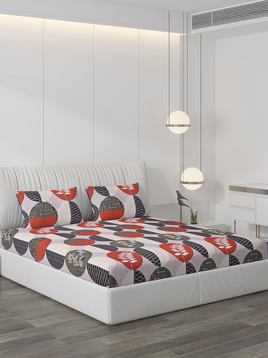 130 GSM Polyester Double Bed Bedsheet with 2 Pillow Covers
