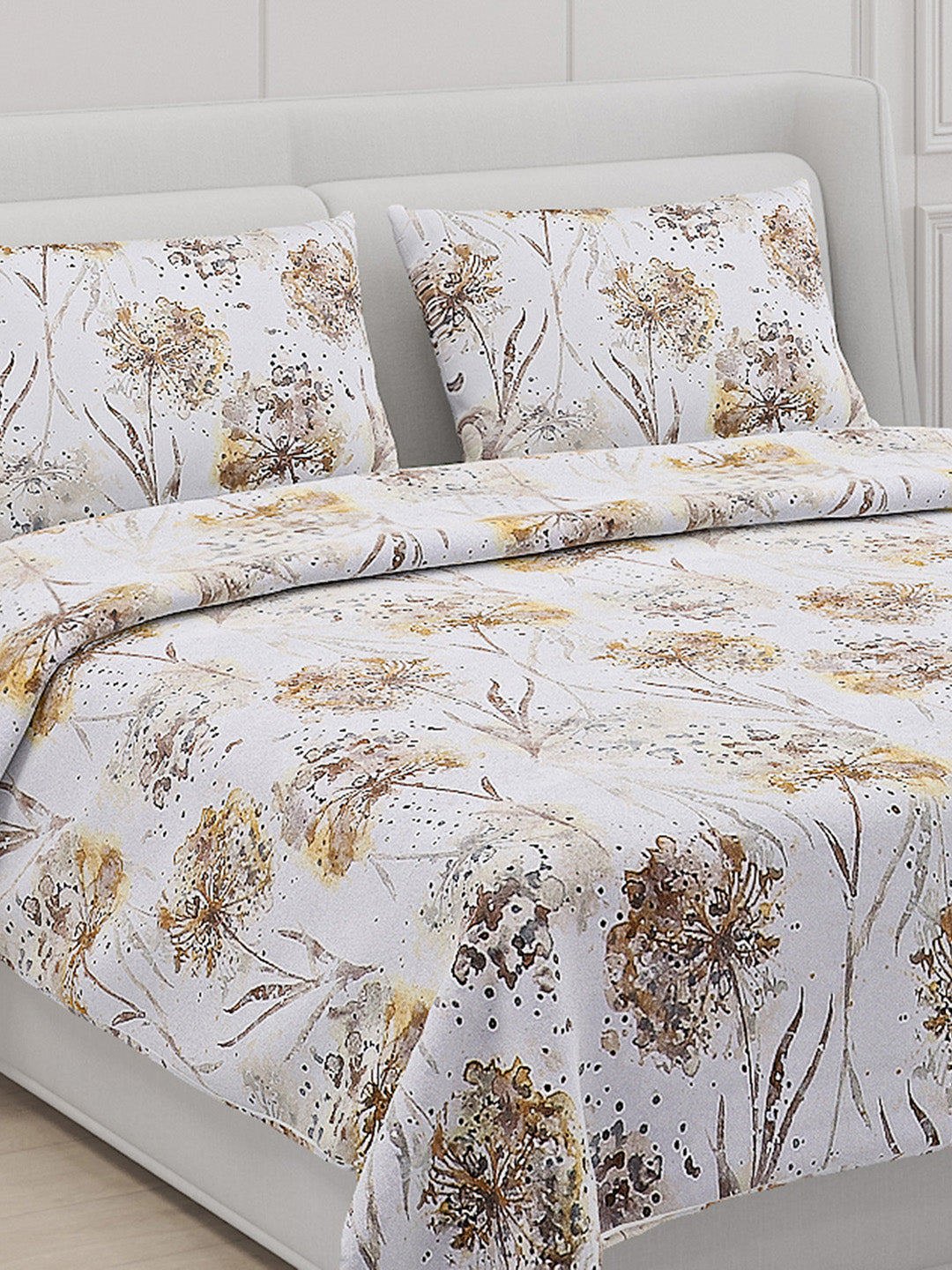 110 GSM Polyester Double Bed Bedsheet with 2 Pillow Covers - Updated - Updated - Updated