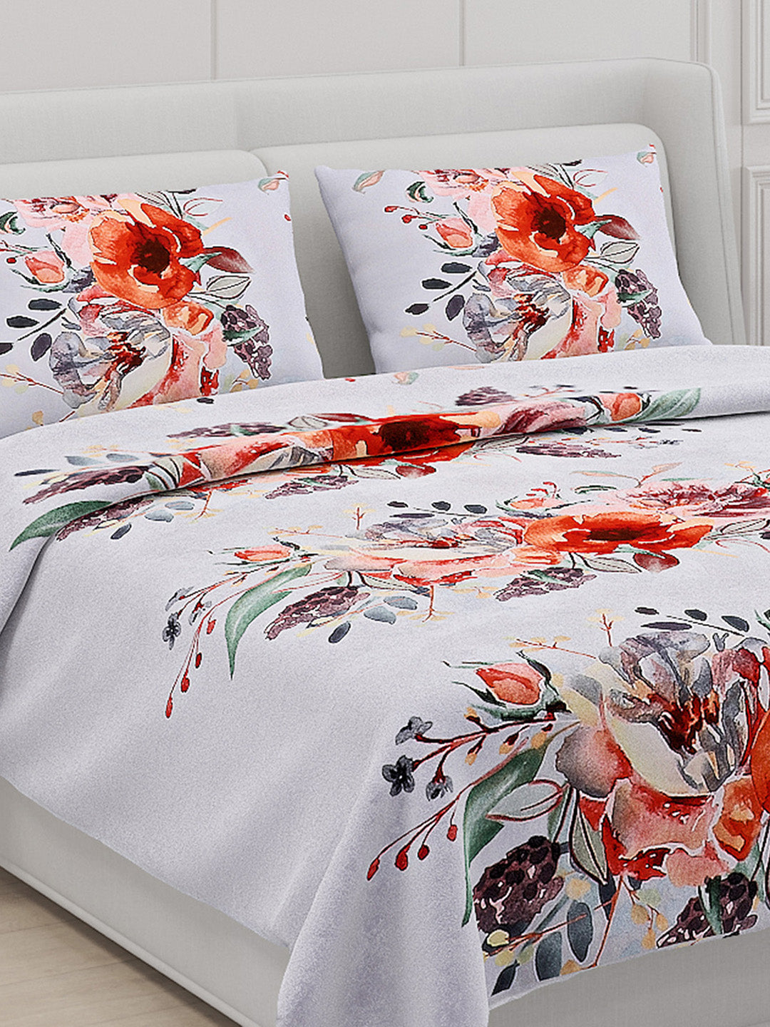 110 GSM Polyester Double Bed Bedsheet with 2 Pillow Covers - Updated - Updated - Updated