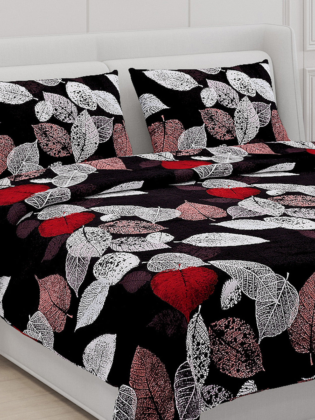 110 GSM Polyester Double Bed Bedsheet with 2 Pillow Covers - Updated - Updated - Updated