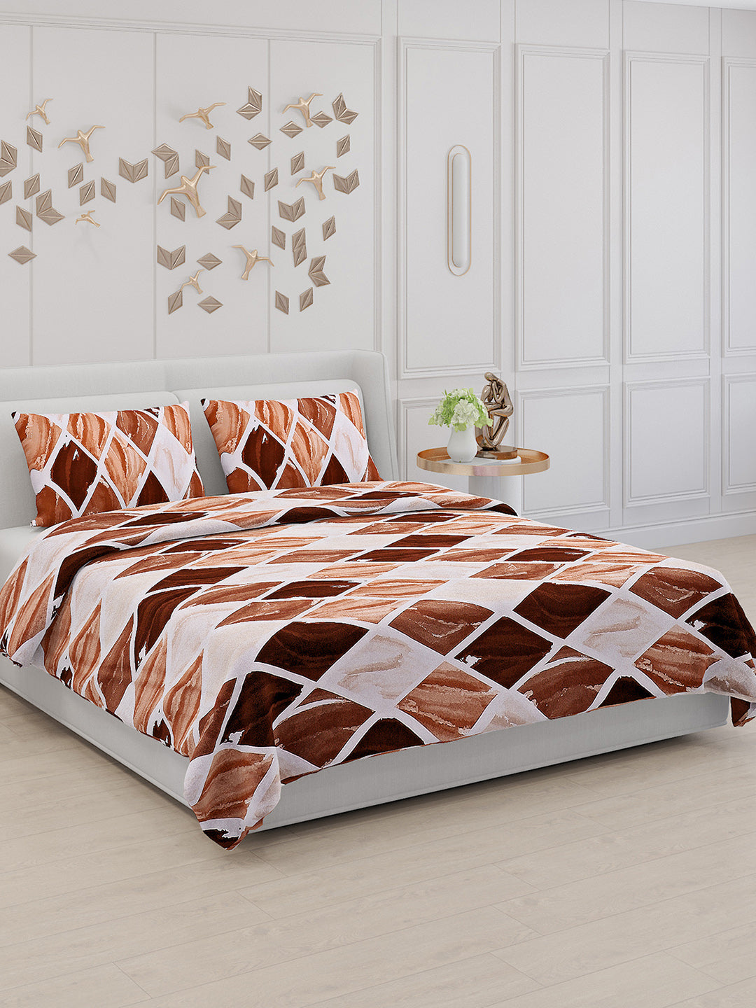 110 GSM Polyester Double Bed Bedsheet with 2 Pillow Covers - Updated - Updated - Updated