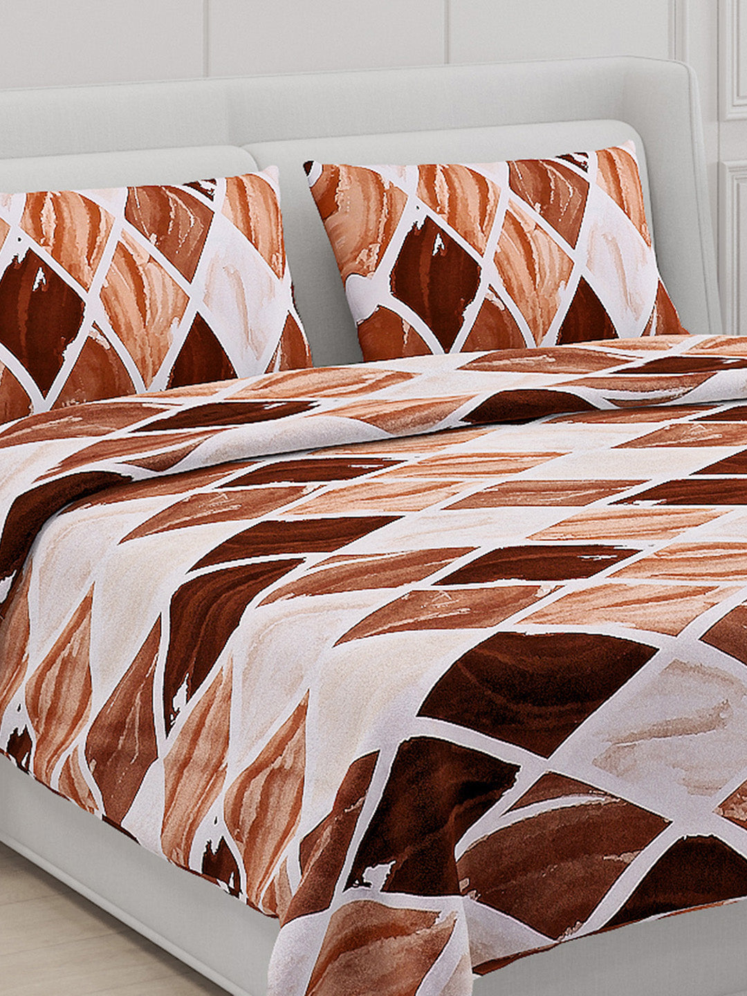 110 GSM Polyester Double Bed Bedsheet with 2 Pillow Covers - Updated - Updated - Updated