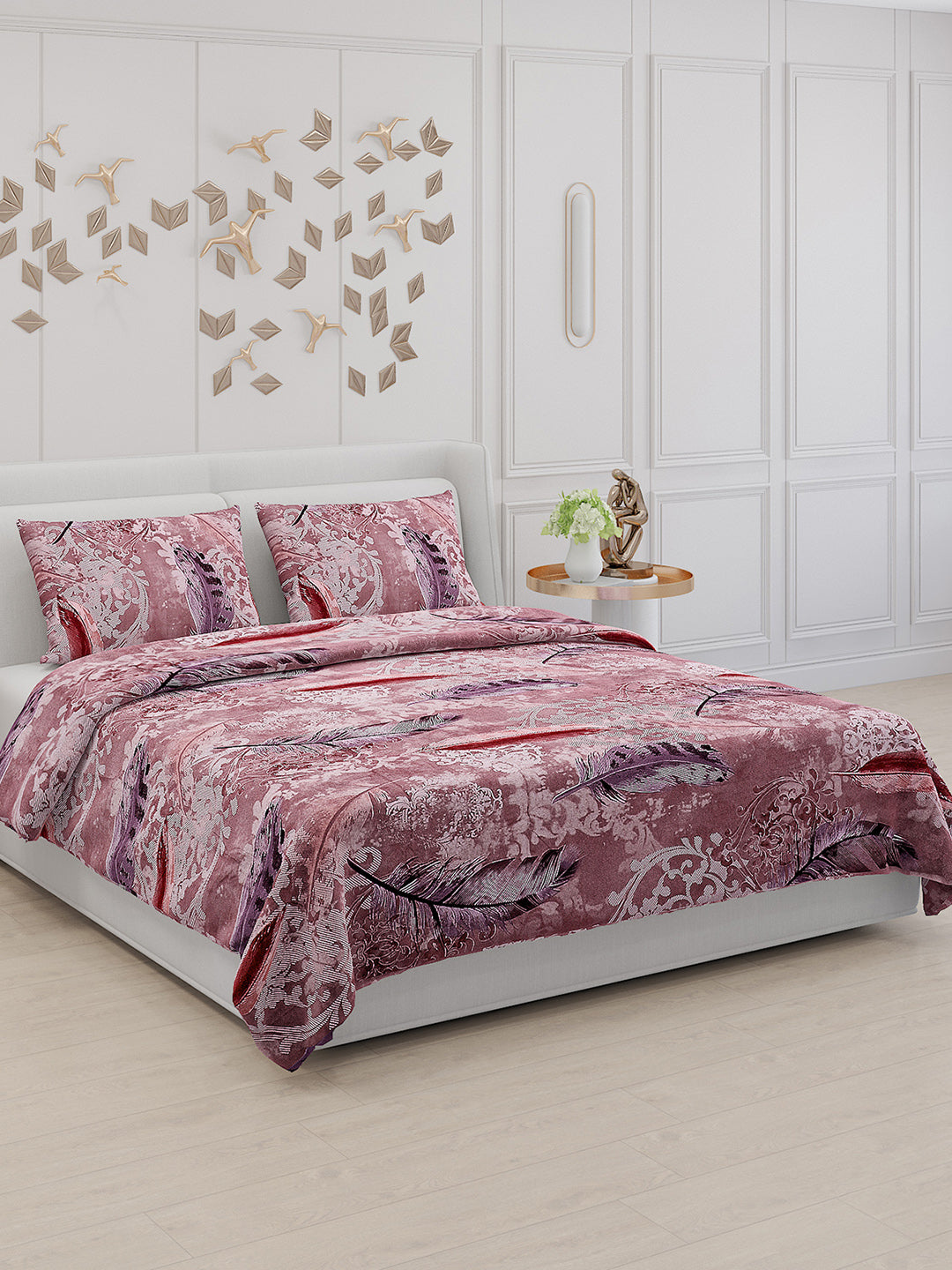 110 GSM Polyester Double Bed Bedsheet with 2 Pillow Covers - Updated - Updated - Updated