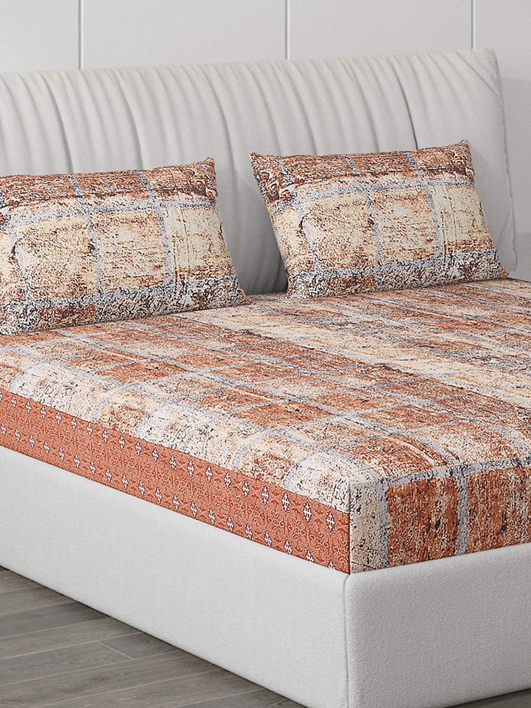120 GSM Polyester Double Bed Bedsheet with 2 Pillow Covers - Updated - Updated