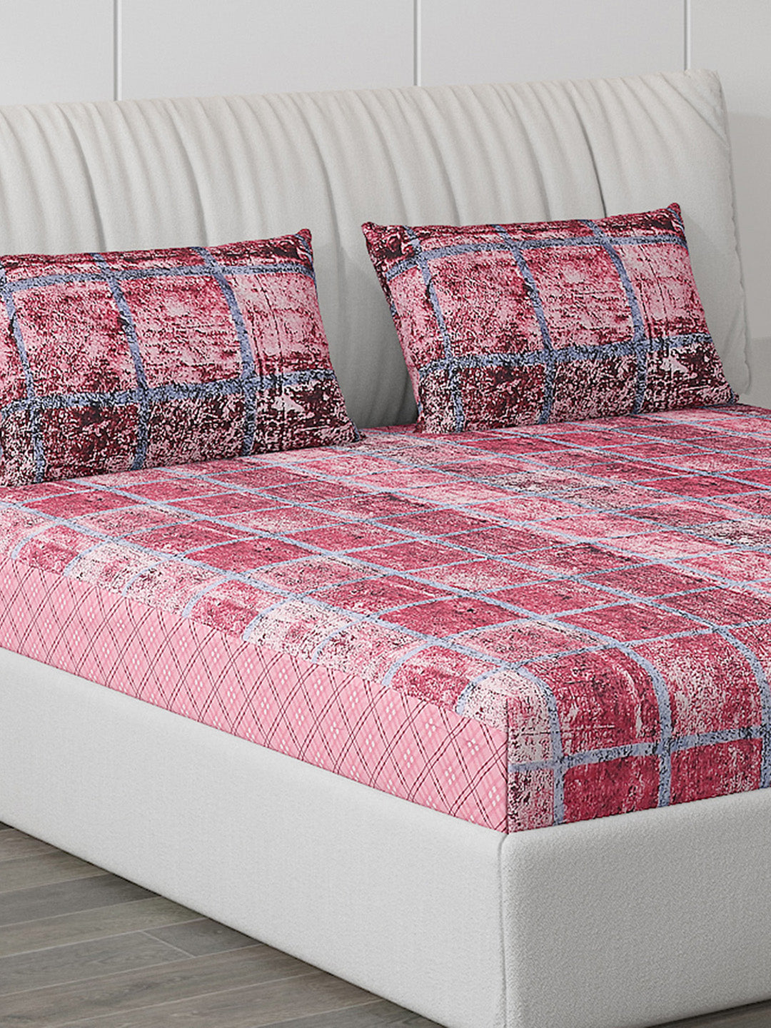 120 GSM Polyester Double Bed Bedsheet with 2 Pillow Covers - Updated - Updated