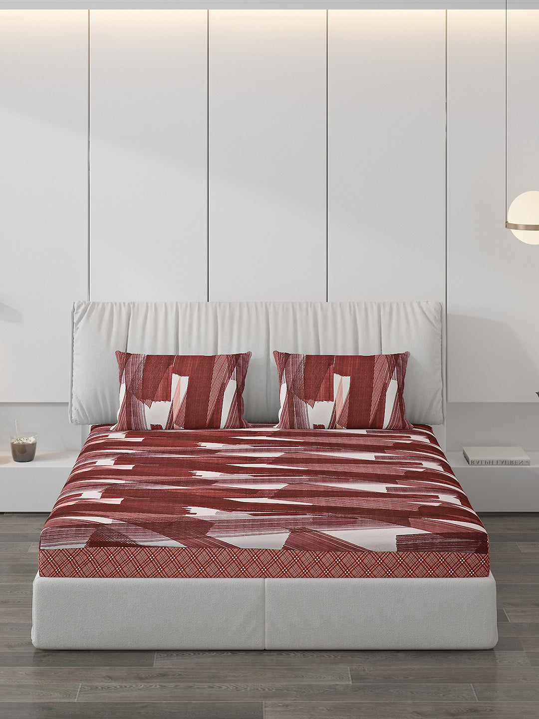 120 GSM Polyester Double Bed Bedsheet with 2 Pillow Covers - Updated - Updated