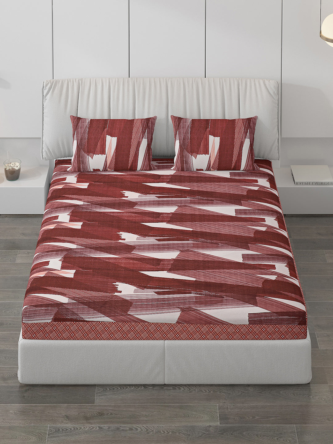 120 GSM Polyester Double Bed Bedsheet with 2 Pillow Covers - Updated - Updated