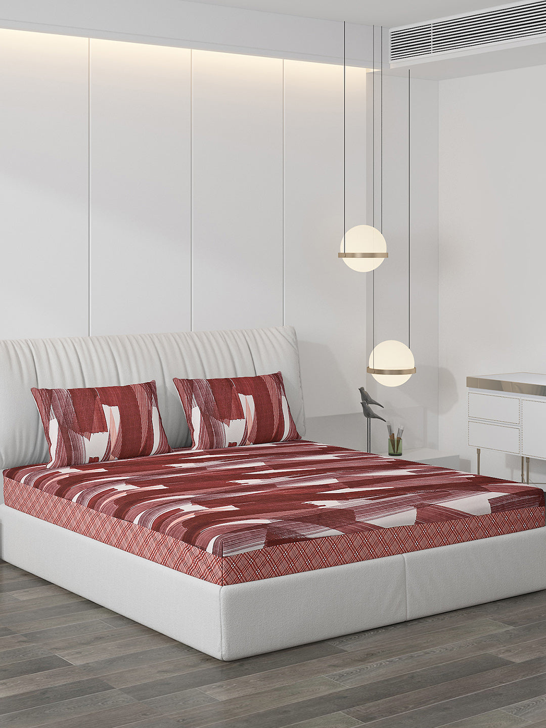 120 GSM Polyester Double Bed Bedsheet with 2 Pillow Covers - Updated - Updated