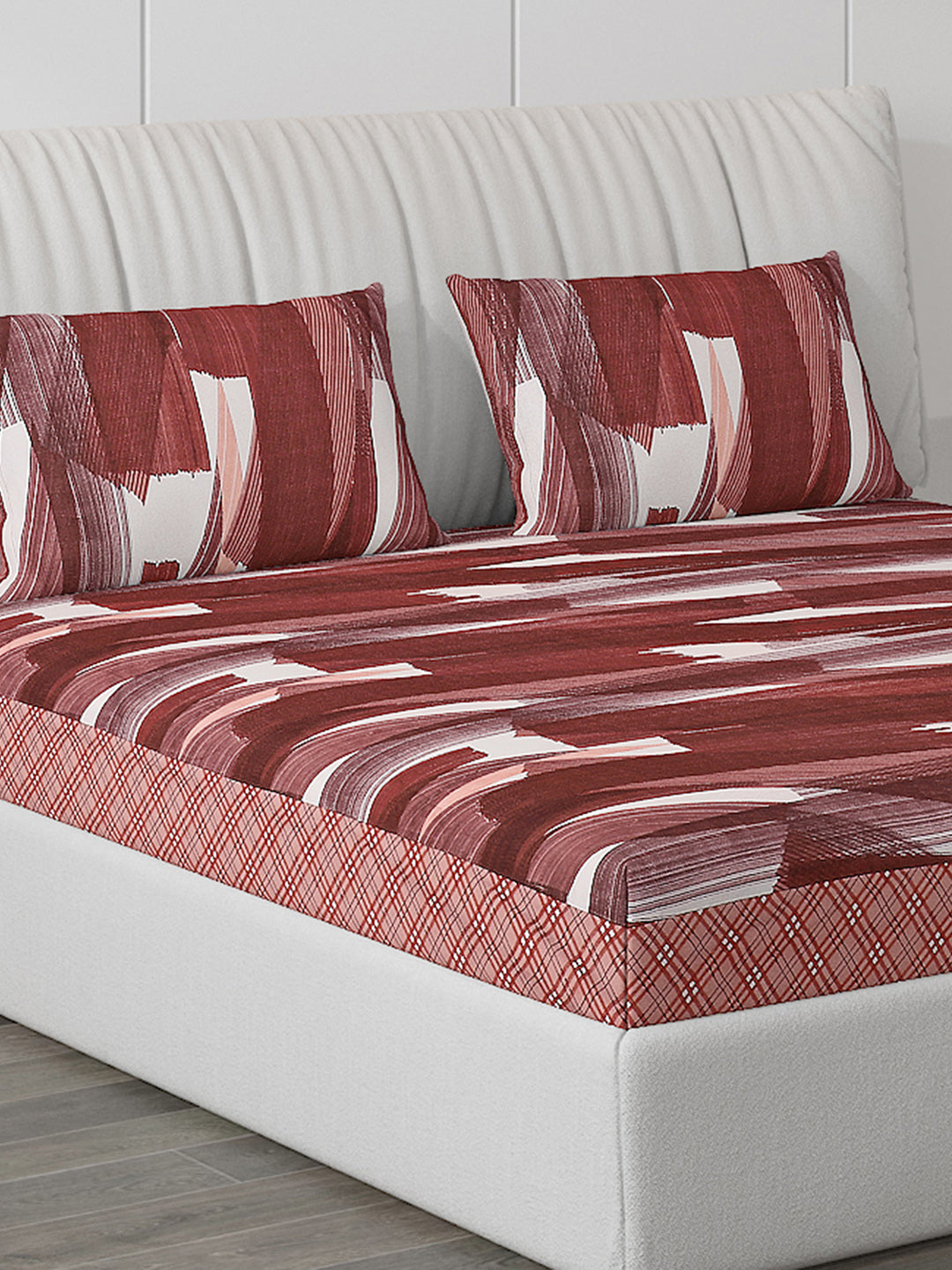 120 GSM Polyester Double Bed Bedsheet with 2 Pillow Covers - Updated - Updated