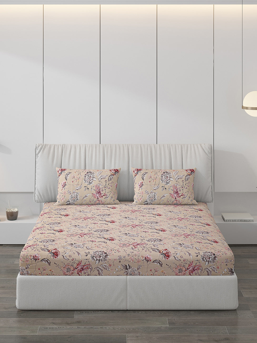 120 GSM Polyester Double Bed Bedsheet with 2 Pillow Covers - Updated - Updated