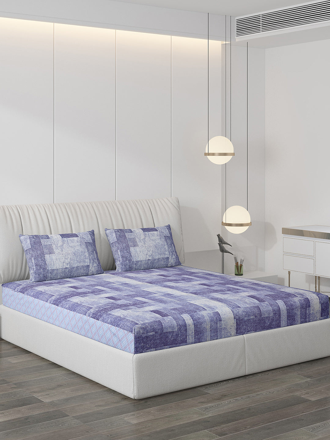 120 GSM Polyester Double Bed Bedsheet with 2 Pillow Covers - Updated - Updated