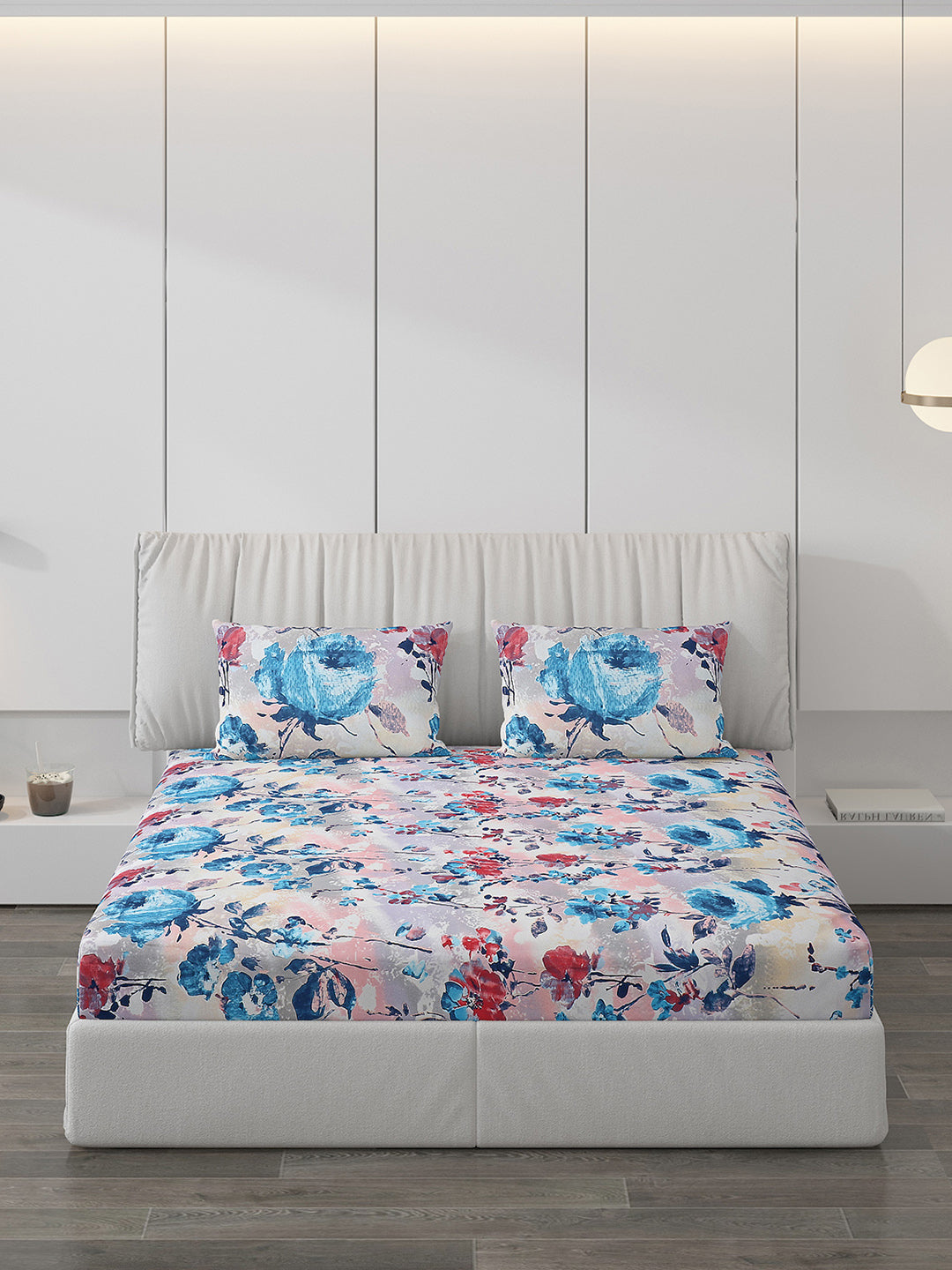 120 GSM Polyester Double Bed Bedsheet with 2 Pillow Covers - Updated - Updated