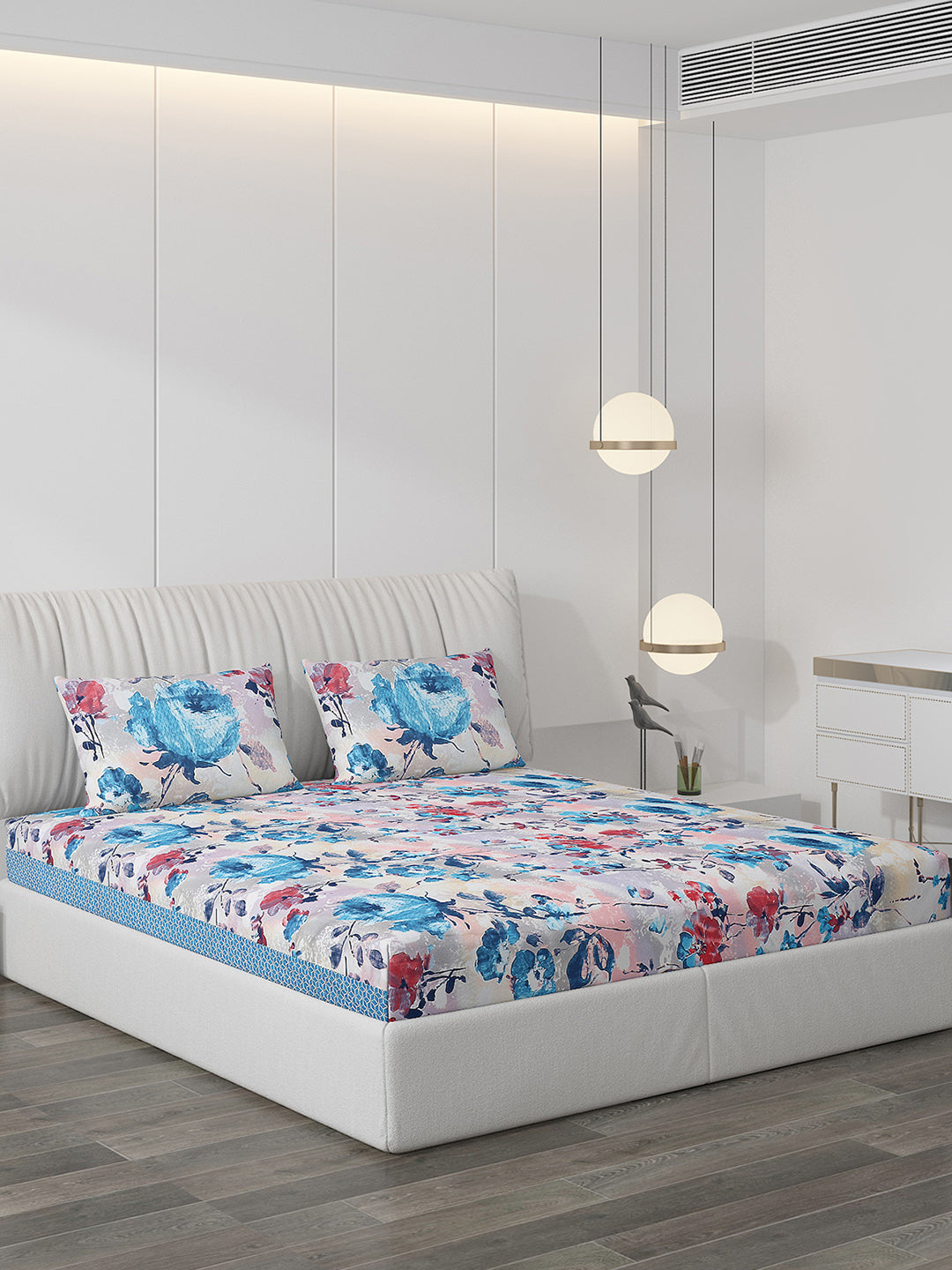 120 GSM Polyester Double Bed Bedsheet with 2 Pillow Covers - Updated - Updated