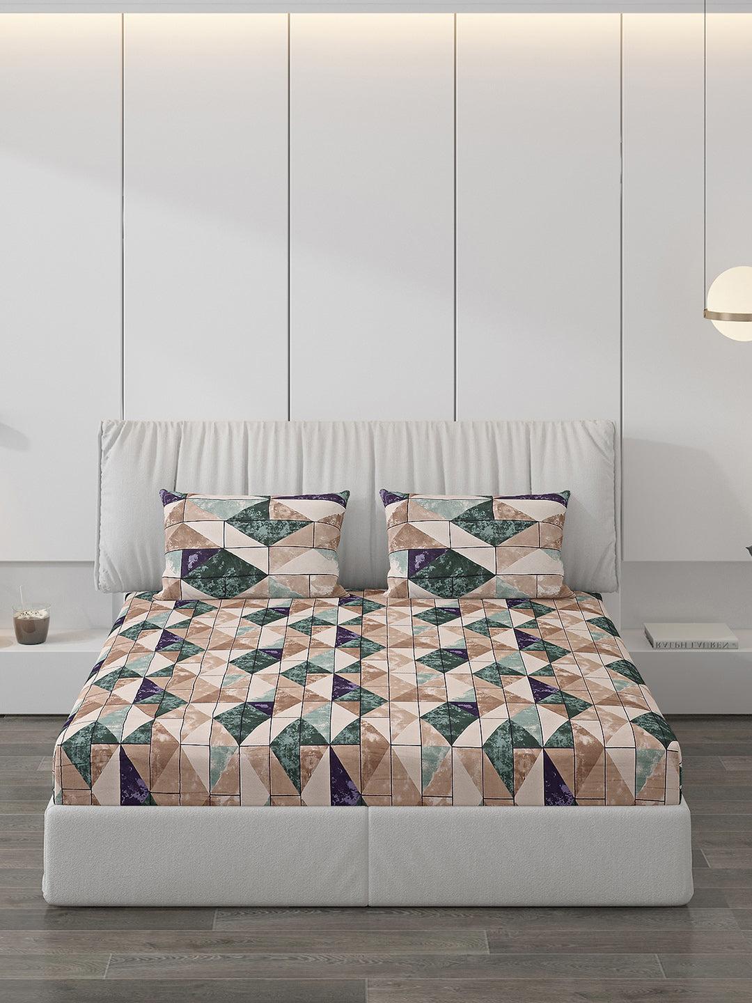 120 GSM Polyester Double Bed Bedsheet with 2 Pillow Covers - Updated - Updated