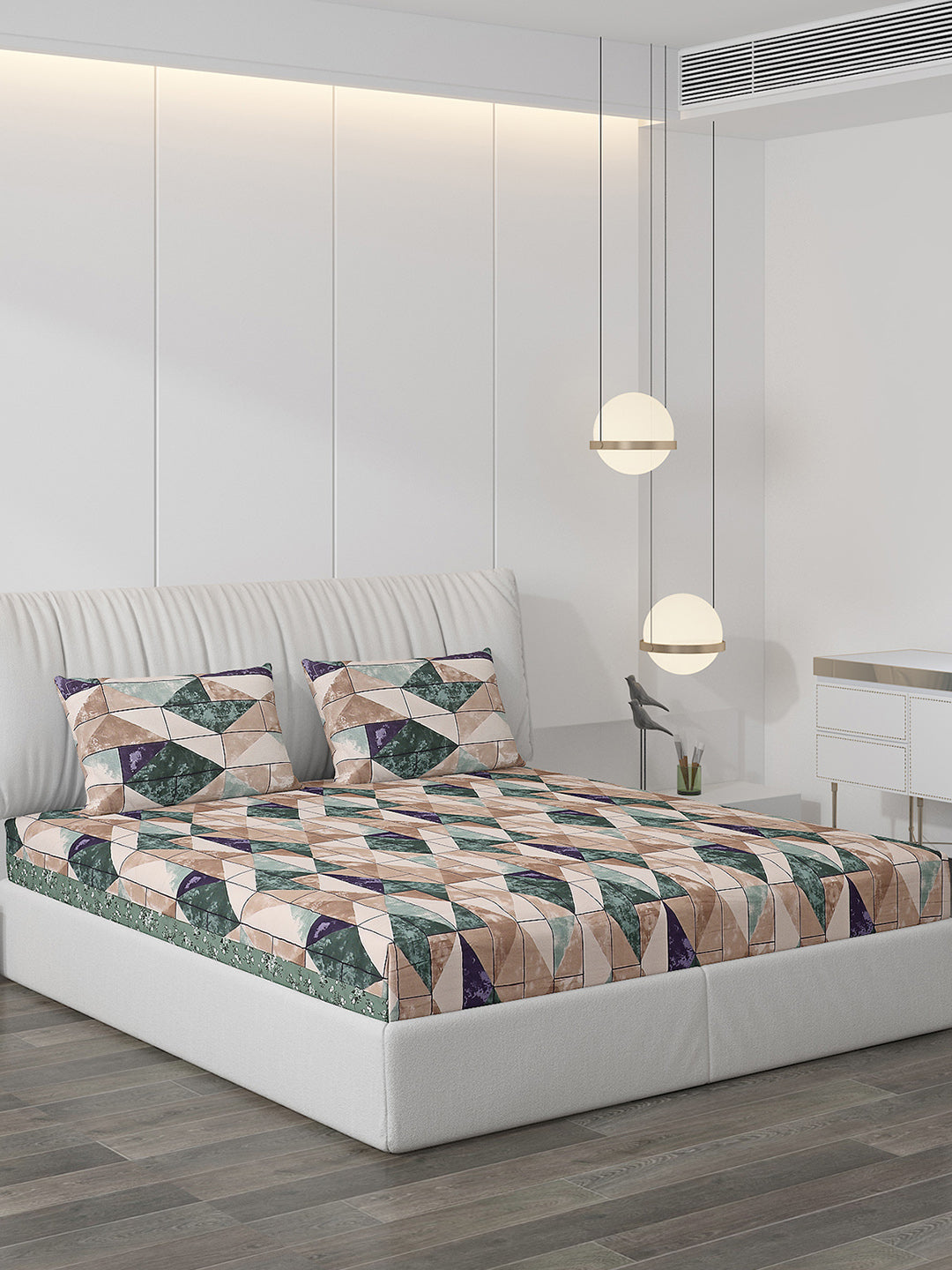 120 GSM Polyester Double Bed Bedsheet with 2 Pillow Covers - Updated - Updated