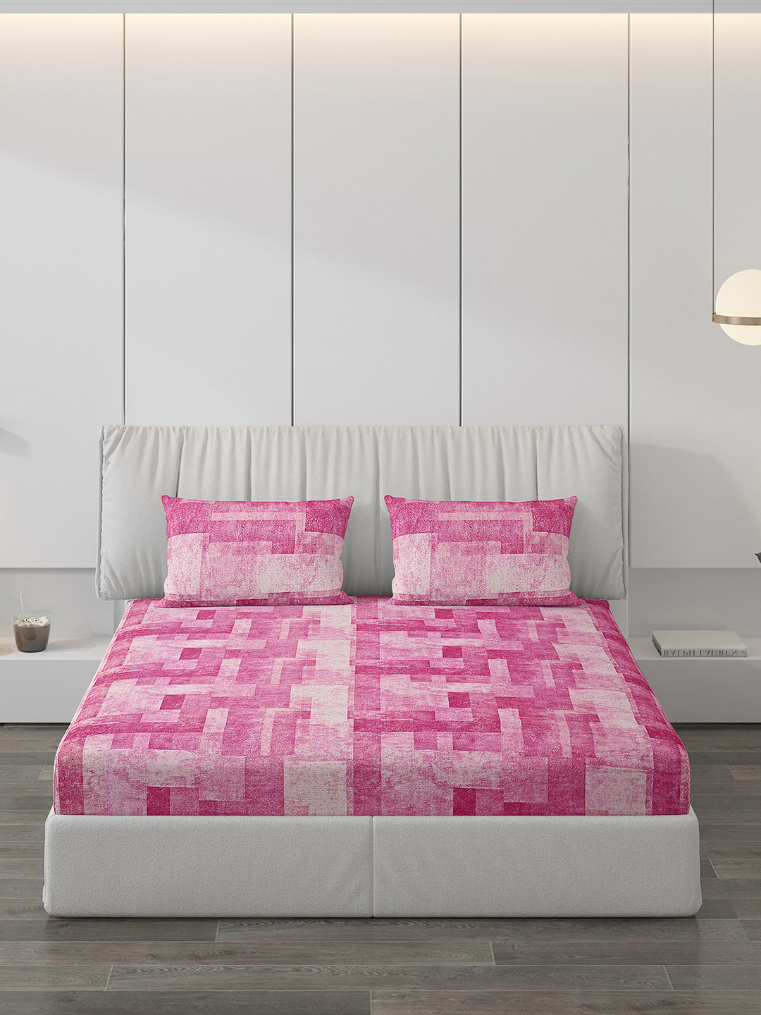 120 GSM Polyester Double Bed Bedsheet with 2 Pillow Covers - Updated - Updated