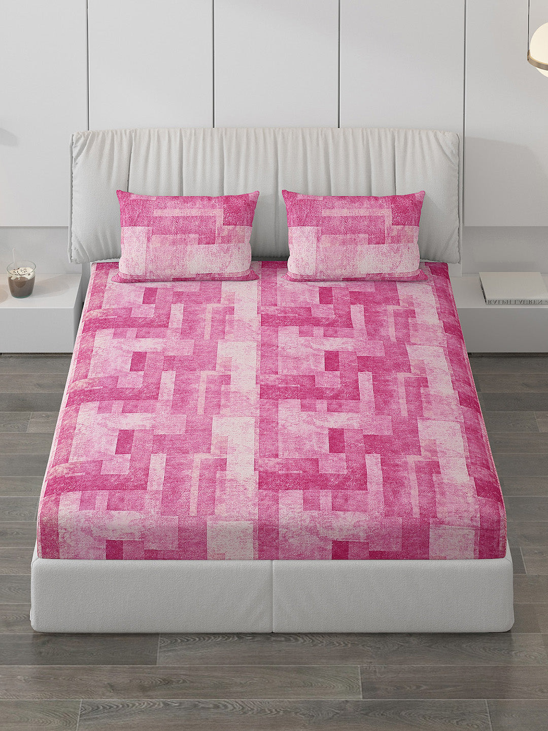 120 GSM Polyester Double Bed Bedsheet with 2 Pillow Covers - Updated - Updated