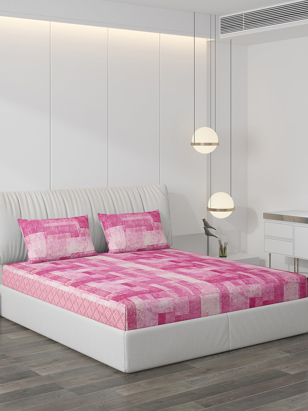 120 GSM Polyester Double Bed Bedsheet with 2 Pillow Covers - Updated - Updated