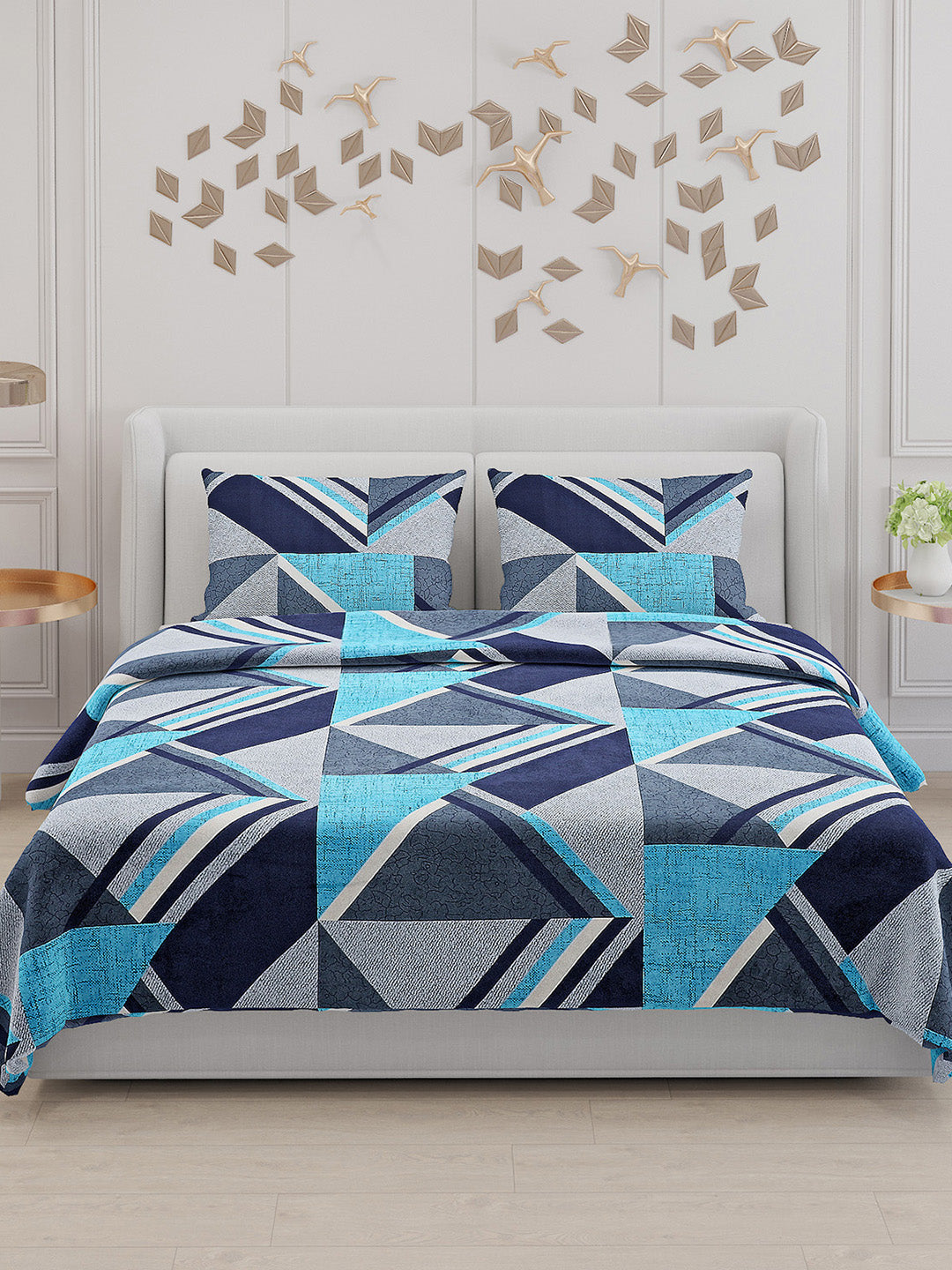 104 TC Cotton Double Bed Bedsheet with 2 Pillow Covers - Updated - Updated - Updated