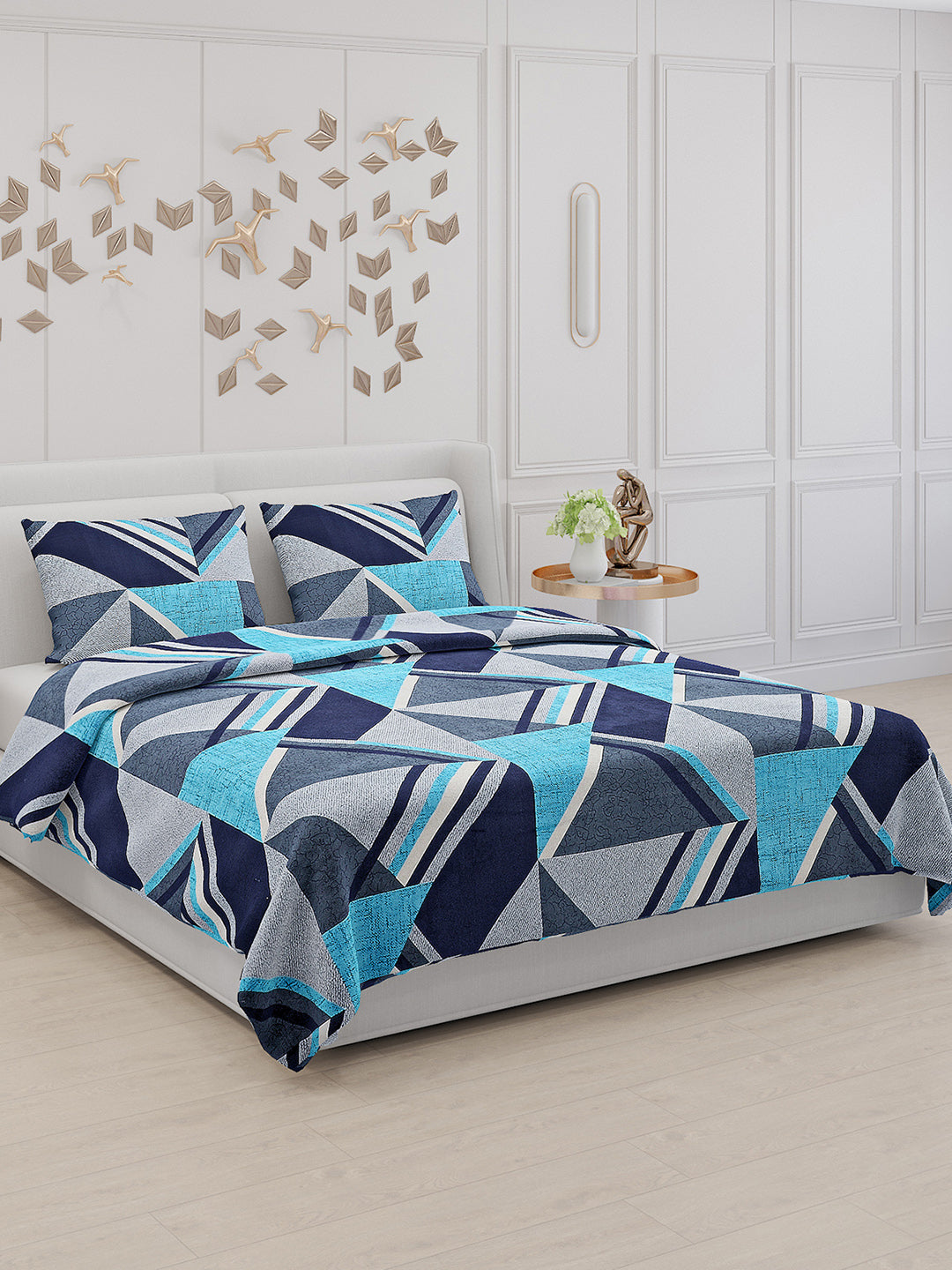 104 TC Cotton Double Bed Bedsheet with 2 Pillow Covers - Updated - Updated - Updated